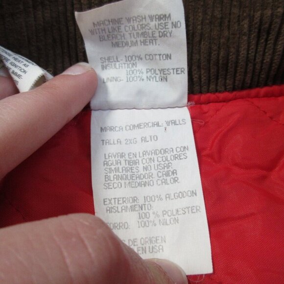 Walls Blizzard Pruf Insulated Coverall Men 2X Brown Canvas 100% Cotton Vtg 1918 - Picture 5 of 16